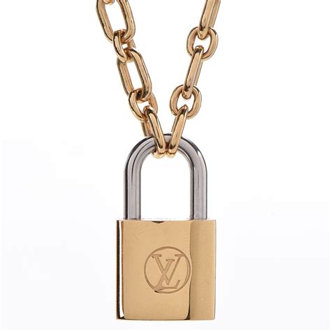 louis vuitton gold lock necklace.